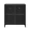 Walker Edison 30" Grey Wash Industrial Mesh Metal Door Accent Cabinet